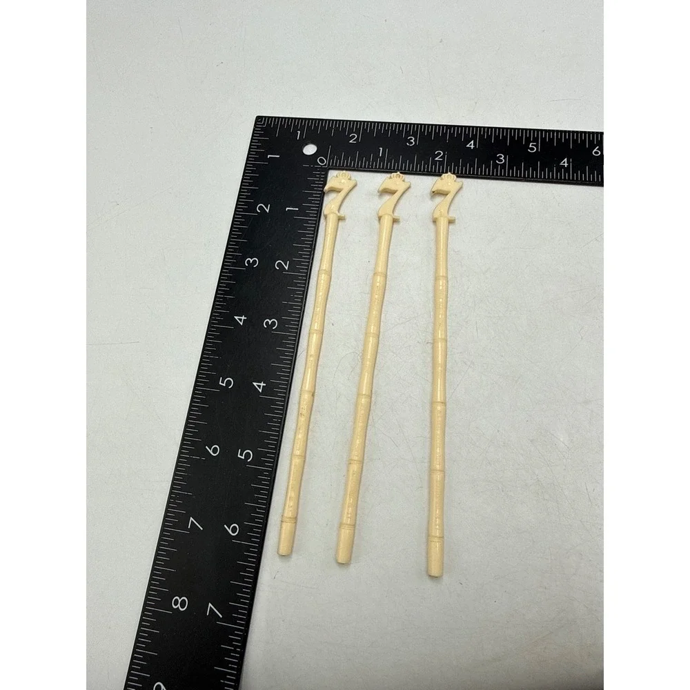 Vintage Seagrams 7 Crown Swizzle Sticks Faux Bamboo Plastic Stirrers Set of 3